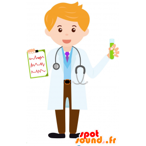 Mascot Arzt, Arzt mit einer Bluse - MASFR030615 - 2D / 3D Maskottchen