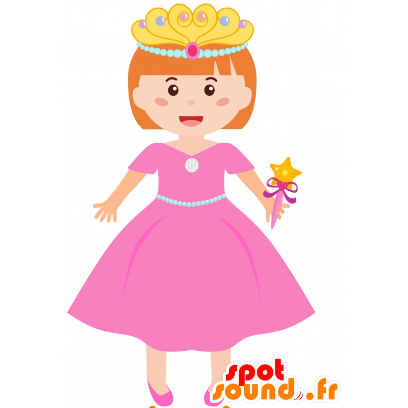 Princess mascotte gekleed in een roze jurk - MASFR030618 - 2D / 3D Mascottes