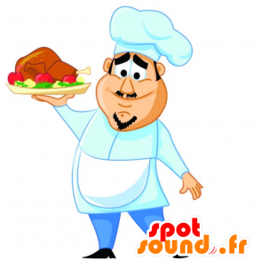 Chef mascotte met een uniform en een pet - MASFR030621 - 2D / 3D Mascottes