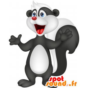 Mascot skunk, svart og hvitt vaskebjørn - MASFR030624 - 2D / 3D Mascots