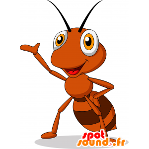 Mascotte de fourmi marron, géante, très mignonne - MASFR030625 - Mascottes 2D/3D