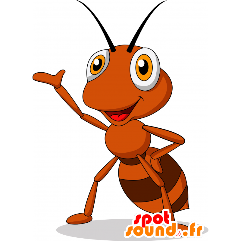 Marrón mascota de la hormiga, gigante, muy lindo - MASFR030625 - Mascotte 2D / 3D