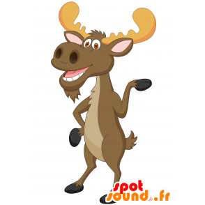 Mascotte de caribou, d'élan avec de grands bois - MASFR030627 - Mascottes 2D/3D