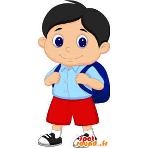 Mascot kind, jongen, schooljongen, schattig en glimlachen - MASFR030628 - 2D / 3D Mascottes