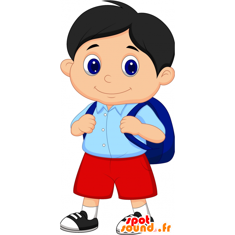 Mascota del niño, muchacho, colegial, linda y sonriente - MASFR030628 - Mascotte 2D / 3D