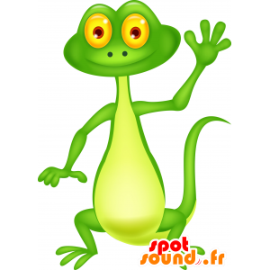 Mascot grønn og gul øgle. Mascot Iguana - MASFR030630 - 2D / 3D Mascots