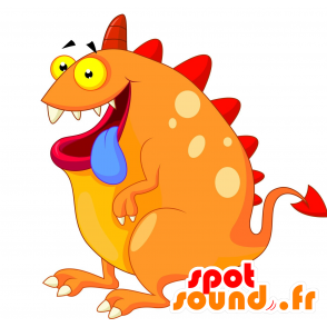 Mascotte de créature orange et rouge. Mascotte de monstre - MASFR030635 - Mascottes 2D/3D