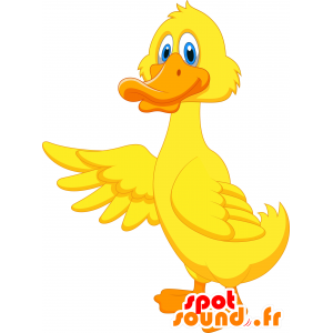Yellow duck mascot and orange, giant - MASFR030638 - 2D / 3D mascots