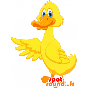 Gele eend mascotte en oranje reus - MASFR030638 - 2D / 3D Mascottes