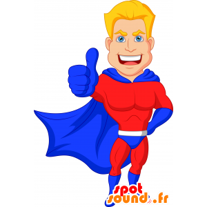Mascot muscular man in superhero attire - MASFR030642 - 2D / 3D mascots