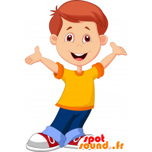 Maskot jovial og fargerike gutt. Mascot barn - MASFR030644 - 2D / 3D Mascots