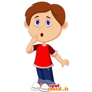 Mascot jongen, schooljongen. Mascot kind - MASFR030646 - 2D / 3D Mascottes