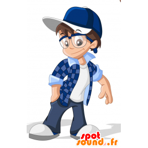 Mascot adolescente joven con gafas - MASFR030651 - Mascotte 2D / 3D