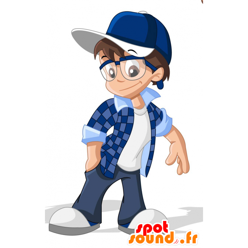 Mascot junge Teenager mit Brille - MASFR030651 - 2D / 3D Maskottchen