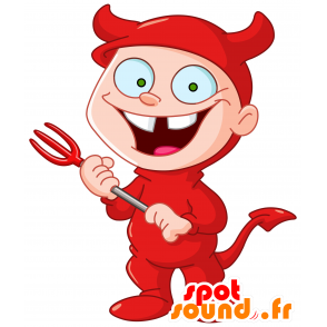 Mascotte de diable. Mascotte d'enfant déguisé - MASFR030654 - Mascottes 2D/3D