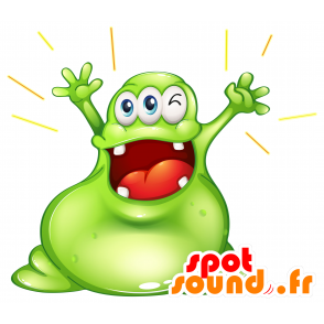 Mascotte grote groene monster, mollig en grappige - MASFR030655 - 2D / 3D Mascottes