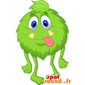 Mascota monstruo verde, lindo, peludo - MASFR030658 - Mascotte 2D / 3D