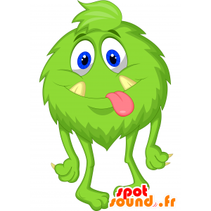 Mascotte de monstre vert, mignon et poilu - MASFR030658 - Mascottes 2D/3D