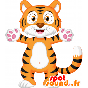 Maskot velkou tricolor kočka. oranžové kotě maskot - MASFR030660 - 2D / 3D Maskoti