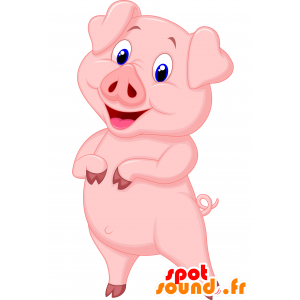 Mascot pink pig, cute and fun - MASFR030663 - 2D / 3D mascots