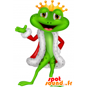 Frog maskot klædt som en konge med en krone - Spotsound maskot