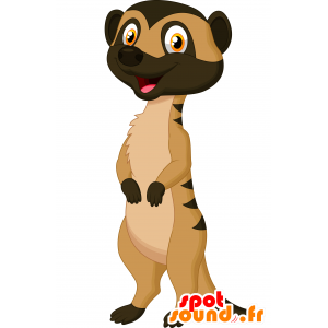 Mascotte manguste, marrone e beige Meerkat - MASFR030667 - Mascotte 2D / 3D