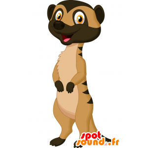 Mascot mangouste, ruskea ja beige Nelisormimangusti - MASFR030667 - Mascottes 2D/3D