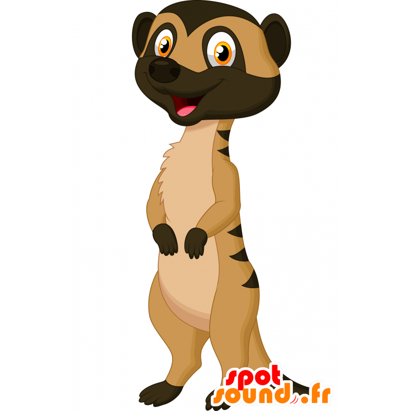 Mangosta mascota, marrón y amarillento Meerkat - MASFR030667 - Mascotte 2D / 3D