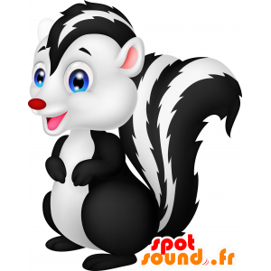 Mascot Schwarz-Weiß-Stinktier, mit blauen Augen - MASFR030670 - 2D / 3D Maskottchen