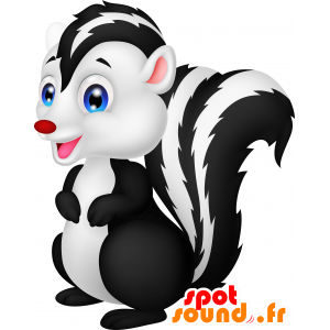 Mascot bianco e nero skunk, con gli occhi azzurri - MASFR030670 - Mascotte 2D / 3D