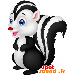 Mascot black and white skunk, with blue eyes - MASFR030670 - 2D / 3D mascots