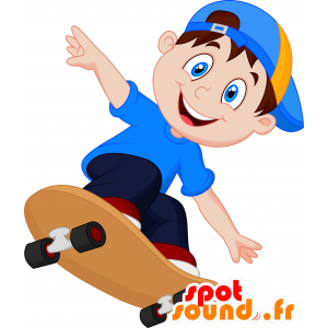 Mascotte de garçon, d'enfant, de skateur - MASFR030674 - Mascottes 2D/3D