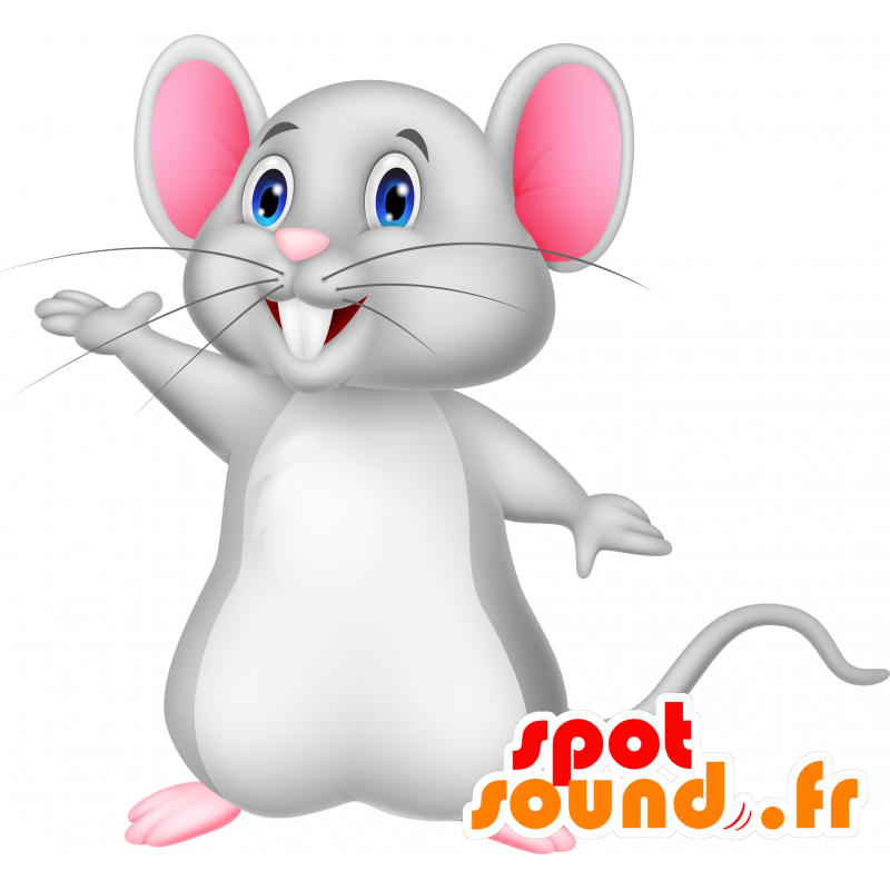 Grigio topo mascotte, paffuto e carino - MASFR030681 - Mascotte 2D / 3D