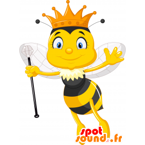 Mascot of the queen bee. Mascot bee - MASFR030683 - 2D / 3D mascots