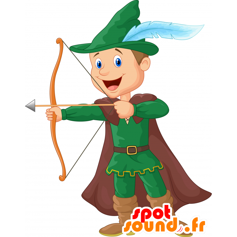 Mascot of Robin Hood, dressed in green and brown - MASFR030684 - 2D / 3D mascots