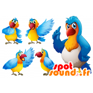 Kolorowe papugi maskotka, gigantyczny i bardzo udany - MASFR030688 - 2D / 3D Maskotki