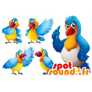 Mascota de loro colorido, gigante y muy exitoso - MASFR030688 - Mascotte 2D / 3D