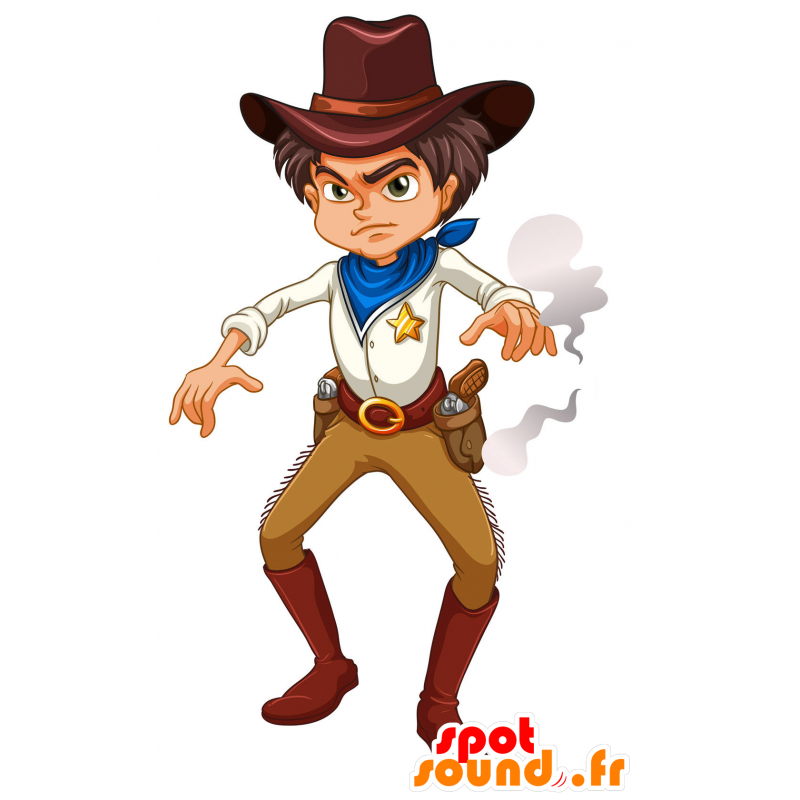 Cowboy mascot, youthful Wild West - MASFR030696 - 2D / 3D mascots