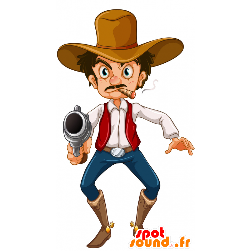 Bandit μασκότ, mustachioed άνθρωπος μέση ματιά - 2D / 3D μασκότ - MASFR030697 - SpotSound.fr