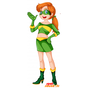 Mascotte de femme en tenue de super-héros - MASFR030702 - Mascottes 2D/3D