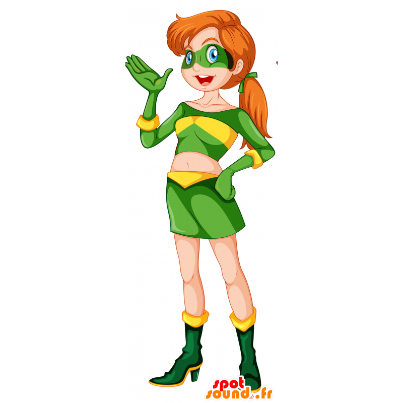 Mascotte de femme en tenue de super-héros - MASFR030702 - Mascottes 2D/3D