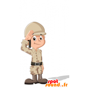 Mascot militære. Soldier Mascot - MASFR030706 - 2D / 3D Mascots