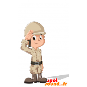 Militær maskot. Soldat maskot - Spotsound maskot kostume