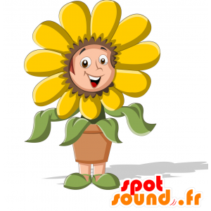 Barnmaskot förklädd som en blomma. Blommamaskot - Spotsound