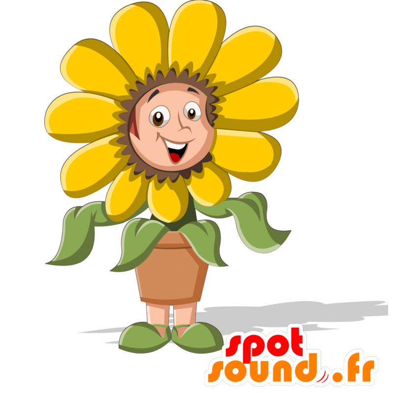 Mascot child dressed in bloom. Flower mascot - MASFR030710 - 2D / 3D mascots