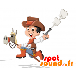 Mascota de niño vestido como vaquero - MASFR030711 - Mascotte 2D / 3D