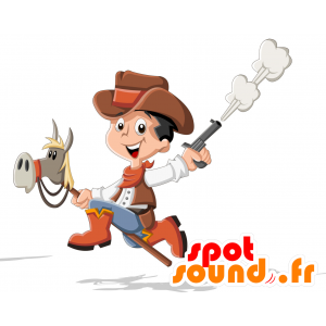 Kind mascotte gekleed als een cowboy - MASFR030711 - 2D / 3D Mascottes