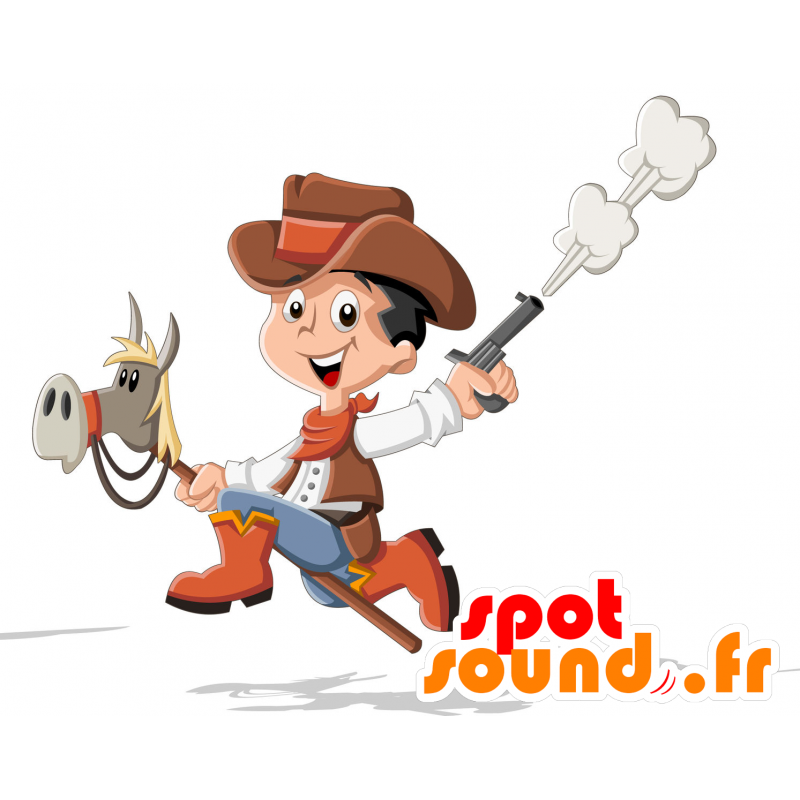 Child mascot dressed as a cowboy - MASFR030711 - 2D / 3D mascots