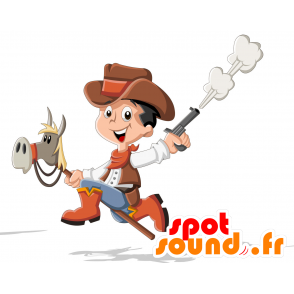 Lapsi maskotti pukeutunut cowboy - MASFR030711 - Mascottes 2D/3D