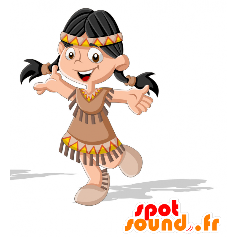 Mascotte d'Indienne en habit traditionnel - MASFR030715 - Mascottes 2D/3D